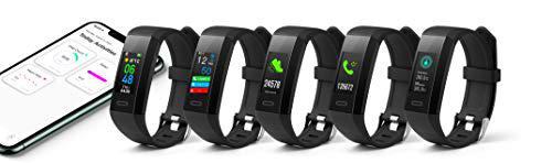 Technaxx Alemania Bluetooth Fitness Tracker Reloj de Ejercicio Banda Inteligente Rastreador de Actividad con Temperatura Ritmo Cardíaco y Monitor de Sueño TX-HR7