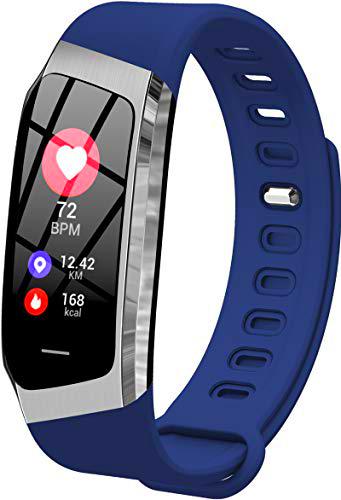 Pulsera Inteligente con Monitor de frecuencia cardíaca y podómetro de presión Arterial para Seguimiento de Actividad con Bluetooth