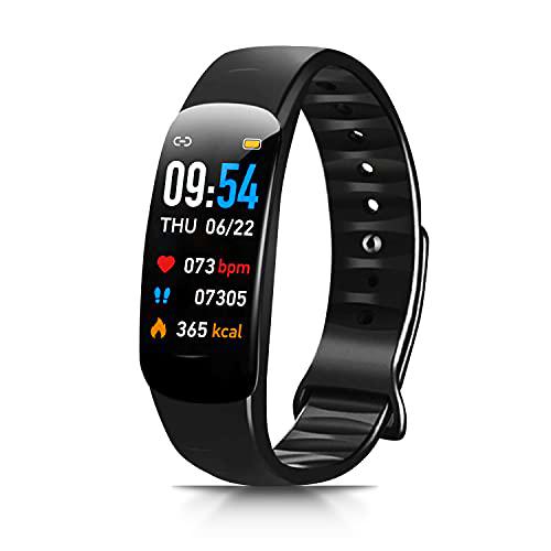 Smart Band Fitness Tracker - Pulsera de fitness con monitor de sueño y pulso (resistente al agua