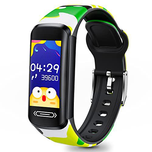 Reloj Fitness Tracker para niños, reloj deportivo Smartband con podómetro calorías cronómetro sueño mensajes notificaciones reloj niño digital impermeable pulsómetro regalo