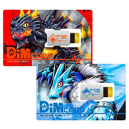 Digimon Volcanic Beat &amp; Blizzard Fang Dim Cards | Expansión para el Reloj Digimon Vital Bracelet Fitness Tracker | Entrena a tu Digimon y Combate a Tus Amigos