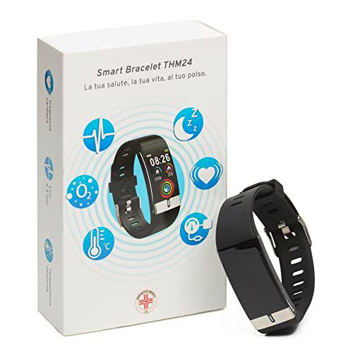 Smartwatch THM24 - Pulsera de actividad impermeable con pantalla táctil y correa ajustable