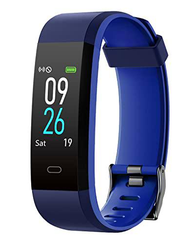 ASIAMENG Pulsera Actividad Inteligente IP68 Impermeable Smartwatch con Pulsómetros Monitor de Sueño Deportivo Pulsera Podómetro (Azul)