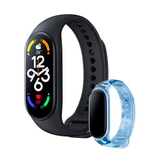 Xiaomi Smart Band 7 + Correa Khaki Blue - Pulsera de actividad con pantalla AMOLED de 1.62&quot;