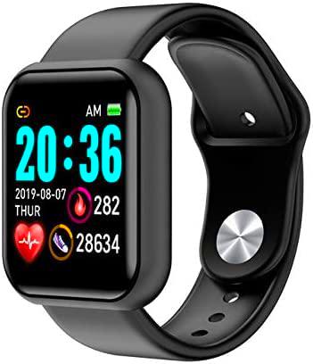 EMK Trading Ltd D20 Reloj de pulsera inteligente impermeable Sport Fitness Tracker Pulsera inteligente Presión arterial Frecuencia cardíaca Y68 Smartwatch... (negro)