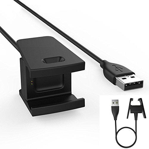 TECHGEAR Cargador Compatible con Fitbit Charge 2, Reemplazo Portatil Cable de Carga para Fitbit Charge 2 Ritmo cardíaco &amp; Rastreador de Avanzada de Actividad Física (Negro)