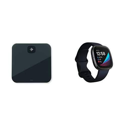 Fitbit Sense - Smartwatch avanzado de Salud con Herramientas avanzadas de la Salud del corazón + Fitbit Aria Air Scales Black